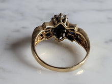 Load image into Gallery viewer, Womens Vintage Estate 10K Gold Sapphire &amp; Diamond Ring, 4.5g E4900