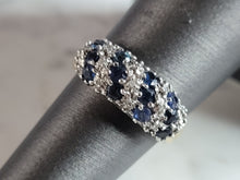 Load image into Gallery viewer, Womens Vintage Estate 14K Gold Sapphire &amp; Diamond Ring, 3.1g E4902