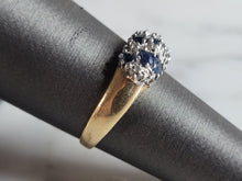 Load image into Gallery viewer, Womens Vintage Estate 14K Gold Sapphire &amp; Diamond Ring, 3.1g E4902