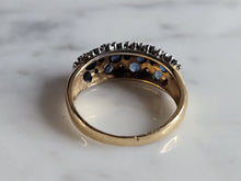 Load image into Gallery viewer, Womens Vintage Estate 14K Gold Sapphire &amp; Diamond Ring, 3.1g E4902