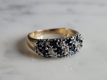 Load image into Gallery viewer, Womens Vintage Estate 14K Gold Sapphire &amp; Diamond Ring, 3.1g E4902