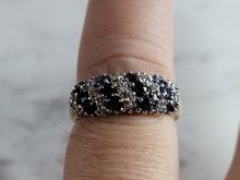 Load image into Gallery viewer, Womens Vintage Estate 14K Gold Sapphire &amp; Diamond Ring, 3.1g E4902