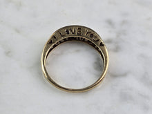 Load image into Gallery viewer, Womens Vintage Estate 10K Yellow Gold Diamond LOVE YOU Ring 2.7g #E4912