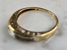 Load image into Gallery viewer, Womens Vintage Estate 10K Yellow Gold Diamond LOVE YOU Ring 2.7g #E4912