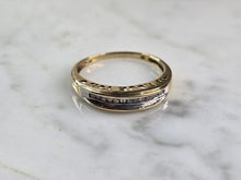 Load image into Gallery viewer, Womens Vintage Estate 10K Yellow Gold Diamond LOVE YOU Ring 2.7g #E4912