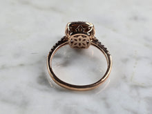 Load image into Gallery viewer, Womens Vintage Estate 10k Rose Gold Pink Quartz Diamond Ring 2.2g E4919