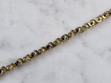 Load image into Gallery viewer, Womens Vintage Estate 14k Gold Diamond &amp; Sapphire Tennis Bracelet 7.0g #E4924