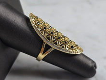 Load image into Gallery viewer, Womens 14k Yellow Gold Modernist Multi Stone Ring 6.0g E4935