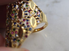 Load image into Gallery viewer, Womens 14k Yellow Gold Modernist Multi Stone Ring 6.4g E4937
