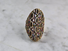 Load image into Gallery viewer, Womens 14k Yellow Gold Modernist Multi Stone Ring 6.4g E4937