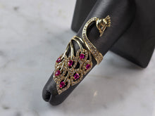 Load image into Gallery viewer, Womens 14k Yellow Gold Modernist Multi Stone Peacock Ring 6.1g E4938