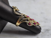 Load image into Gallery viewer, Womens 14k Yellow Gold Modernist Multi Stone Peacock Ring 6.1g E4938