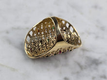 Load image into Gallery viewer, Womens 14k Yellow Gold Modernist Multi Stone Ring 8.5g E4939