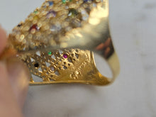 Load image into Gallery viewer, Womens 14k Yellow Gold Modernist Multi Stone Ring 8.5g E4939