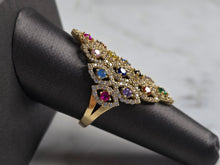 Load image into Gallery viewer, Womens 14k Yellow Gold Modernist Multi Stone Ring 6.7g E4940