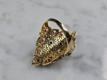 Load image into Gallery viewer, Womens 14k Yellow Gold Modernist Multi Stone Ring 6.7g E4940