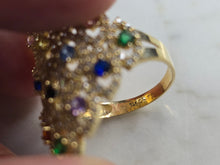 Load image into Gallery viewer, Womens 14k Yellow Gold Modernist Multi Stone Ring 6.7g E4940