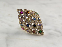 Load image into Gallery viewer, Womens 14k Yellow Gold Modernist Multi Stone Ring 6.7g E4940