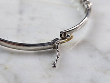 Load image into Gallery viewer, Womens Vintage Estate 14k White Gold CZ Bangle Bracelet 7.5g E4943