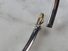 Load image into Gallery viewer, Womens Vintage Estate 14k White Gold CZ Bangle Bracelet 7.5g E4943