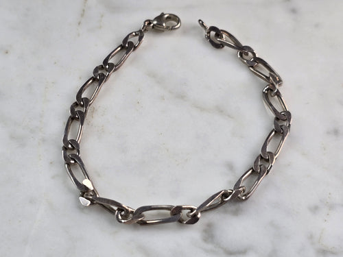 Men Womens Vintage Estate Sterling Silver Chain Link Bracelet 8.2g E4950