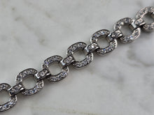 Load image into Gallery viewer, Womens Vintage Estate Sterling Silver Modernist CZ Bracelet 17.8g E4952