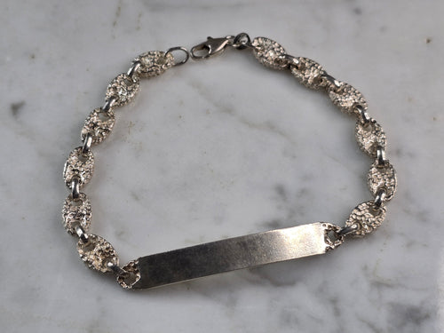 Mens Vintage Estate Sterling Silver ID Bracelet 20.4g E4953