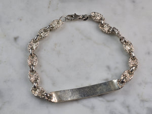 Mens Vintage Estate Sterling Silver ID Bracelet 20.4g E4953