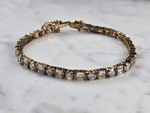 Load image into Gallery viewer, Womens Vintage Estate Sterling Silver CZ Gold Tone Tennis Bracelet 13.7g E4961