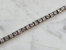 Load image into Gallery viewer, Womens Vintage Estate Sterling Silver CZ Gold Tone Tennis Bracelet 13.7g E4961