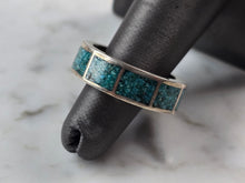 Load image into Gallery viewer, Womens Vintage Estate Sterling Silver Modernist Turquoise Ring 10.6g E4966
