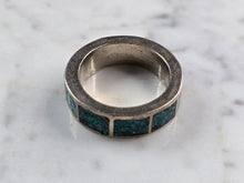 Load image into Gallery viewer, Womens Vintage Estate Sterling Silver Modernist Turquoise Ring 10.6g E4966