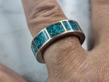 Load image into Gallery viewer, Womens Vintage Estate Sterling Silver Modernist Turquoise Ring 10.6g E4966