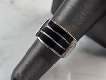 Load image into Gallery viewer, Womens Vintage Estate Sterling Silver Modernist Onyx Ring 5.1g E4967