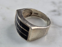 Load image into Gallery viewer, Womens Vintage Estate Sterling Silver Modernist Onyx Ring 5.1g E4967