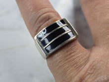 Load image into Gallery viewer, Womens Vintage Estate Sterling Silver Modernist Onyx Ring 5.1g E4967