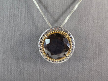 Load image into Gallery viewer, Womens Vintage Estate Sterling Silver Smoky Quartz Pendant Necklace 12.7g E4982