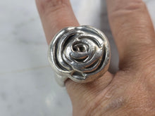 Load image into Gallery viewer, Womens Vintage Estate Sterling Silver Rose Flower Ring 8.3g E4986