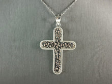 Load image into Gallery viewer, Womens Sterling Silver Religious Cross Pendant Necklace 5.1g E4994