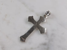 Load image into Gallery viewer, Womens Sterling Silver Religious Cross Pendant Necklace 3.7g E4996