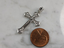 Load image into Gallery viewer, Womens Sterling Silver Religious Cross Pendant Necklace 3.7g E4996