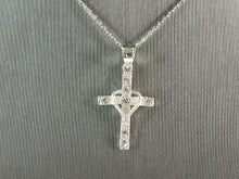 Load image into Gallery viewer, Womens Sterling Silver Religious Cross Pendant Necklace 3.1g E4998