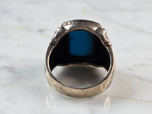 Load image into Gallery viewer, Mens Vintage Sterling Silver Southwestern Turquoise Thunderbird Ring 15.4g E501