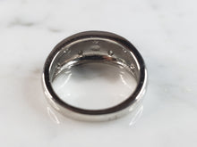 Load image into Gallery viewer, Womens Estate Sterling Silver Modernist Blue Opal &amp; CZ Ring 4.6g E5057