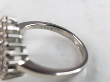 Load image into Gallery viewer, Womens Estate Sterling Silver Modernist Blue Opal &amp; CZ Ring 4.0g E5058