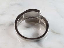 Load image into Gallery viewer, Womens Estate Sterling Silver Modernist Blue Opal &amp; CZ Ring 4.5g E5073