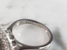 Load image into Gallery viewer, Womens Estate Sterling Silver Modernist Blue Opal &amp; CZ Ring 4.1g E5077