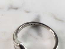 Load image into Gallery viewer, Womens Estate Sterling Silver Modernist Blue Opal Heart Ring 3.1g E5086