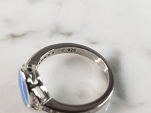 Load image into Gallery viewer, Womens Estate Sterling Silver Modernist Blue Opal Ring 2.7g E5092