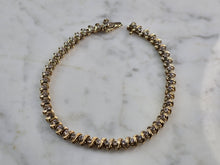 Load image into Gallery viewer, Womens Vintage Estate 14K Yellow Gold Diamond Tennis Bracelet 11.2g E5101
